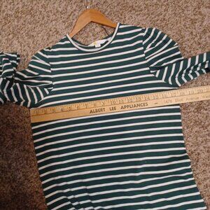 BODEN Forest Green Stripe Jersey Dress Size US 4